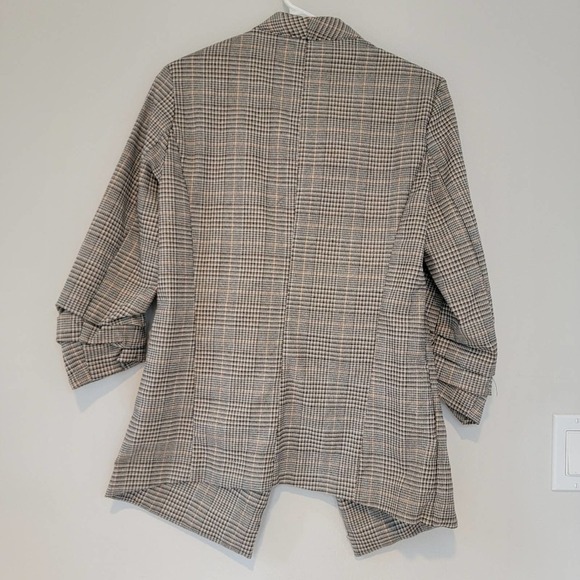 JOIE Plaid Grey Metallic Open Front Blazer - Size XS - Picture 5 of 9